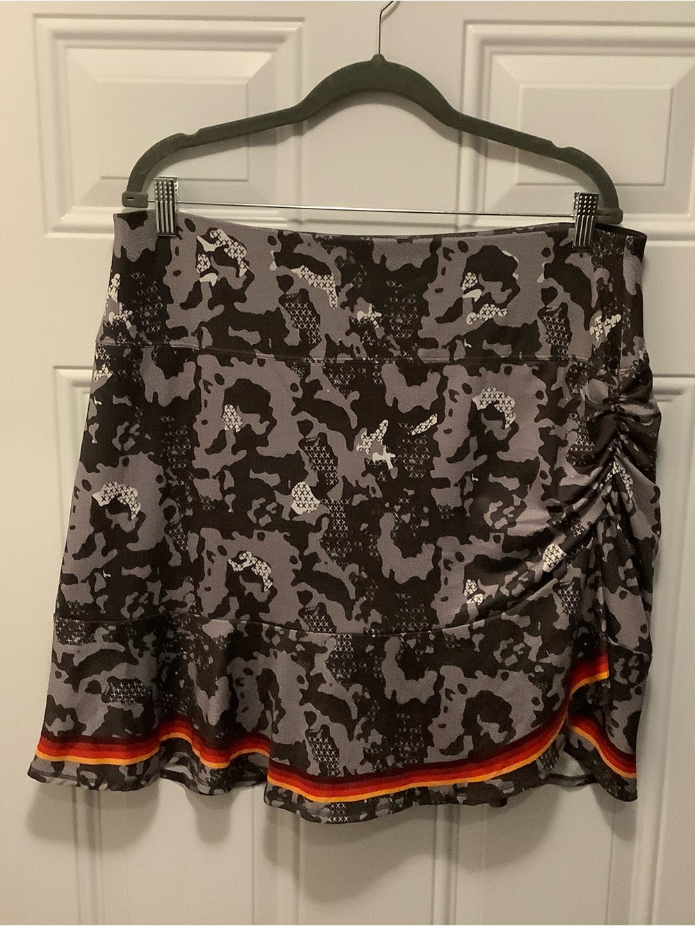 Lucky In Love| Gray and Black Printed Skort Accent Stripe Athleisure Casual - Picture 3 of 11